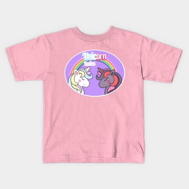 Unicorn Twins Kids T-Shirt by Sketchy